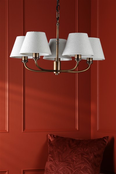 (image for) Laura Ashley Denston 5 Light Pendant Antique Bronze With Shade